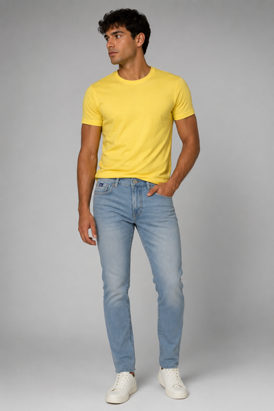 JEANS UOMO ZIP BOTTONE CINQUE TASCHE CHIARO CLASSICO MARCA GAS ART.ALBERT