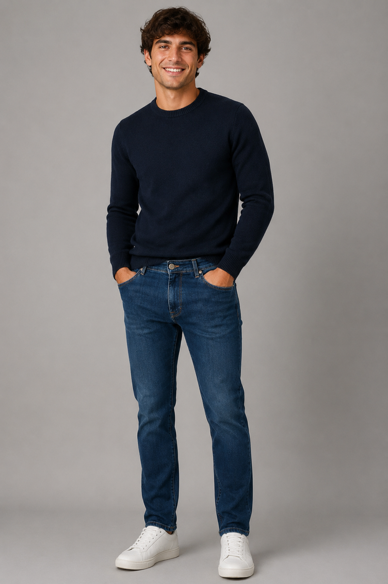 JEANS UOMO ZIP BOTTONE CINQUE TASCHE STRETCH MARCA HOLIDAY ART.EKMER