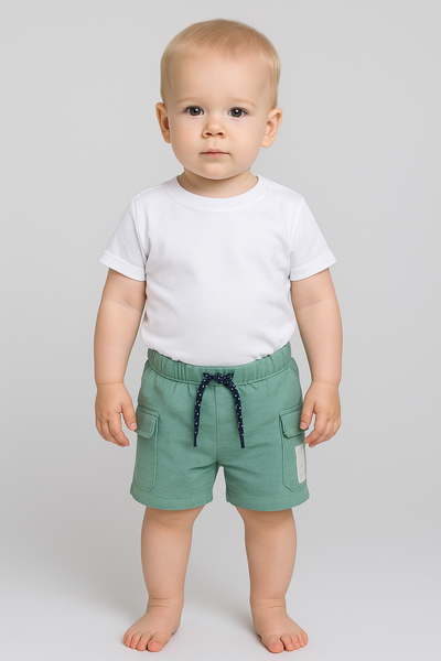 SHORT NEONATO COTONE COULISSE TASCHE MARCA LOSAN ART.315-6010AL