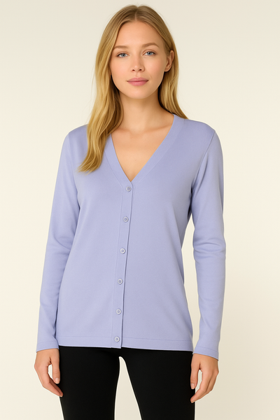 CARDIGAN DONNA SCOLLO A V CLASSICO MORBIDO ELEGANTE  GAIA B ART. 175