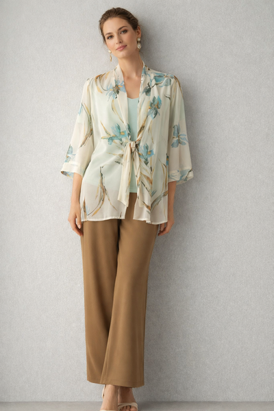 COMPLETO ELEGANTE DONNA GABRIELLA TRE PEZZI PANTALONE CASACCA BLUSA ART. GAIA
