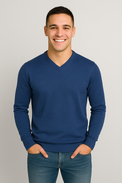 MAGLIONE UOMO RE DEL MARE SCOLLO A V LANA ART. 120 11