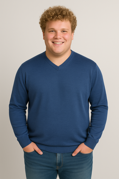 MAGLIONE UOMO RE DEL MARE TAGLIE OVER SCOLLO V LANA ART.120 11X