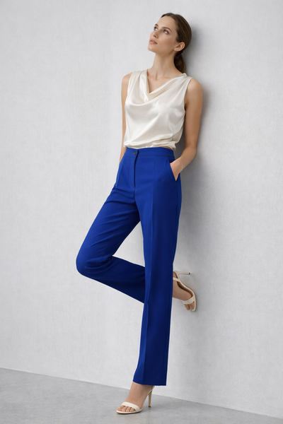 PANTALONE DONNA GABRIELLA ZIP BOTTONE TASCHE ELEGANTE ART.P168