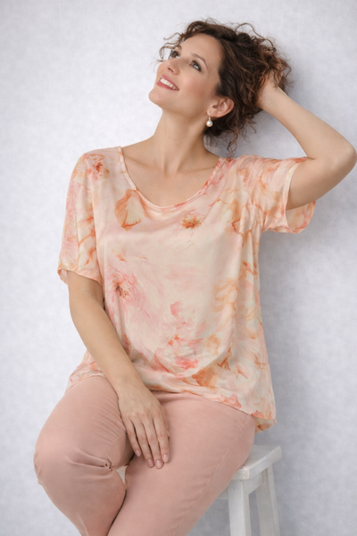 CASACCA DONNA GABRIELLA GIROCOLLO MEZZA MANICA FANTASIA ELEGANTE SPACCHETTI ART.CIELO 9265D