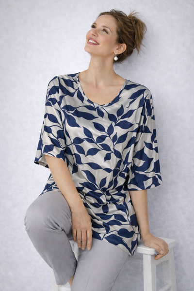 BLUSA DONNA GIGLIOROSSO GIROCOLLO MEZZA MANICA ELEGANTE FANTASIA ART26059