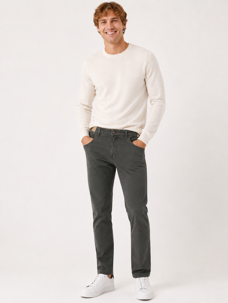 PANTALONE UOMO ZIP BOTTONE CINQUE TASCHE LEGGERO MODERN FIT MARCA SEA BARRIER ART. BRACCO