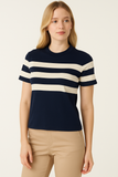 T-SHIRT  FANTASIA A RIGHE MANICA CORTA ELASTICA MORBIDA TIPPOSI ART. 10058999