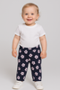 PANTALONE TUTA NEONATA ELASTICO POLSINI TASCHE FIORI MARCA BM ART.AY5124.