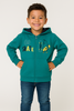 FELPA BAMBINO COTONE ZIP CAPPUCCIO TASCHE POLSINI STAMPA MARCA LOSAN ART.215-6651AL