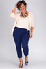 PANTALONE DONNA ELISA CASTELLI OVER ELASTICO CAPRI LARGO COMODO PRATICO LEGGERO ART.18097