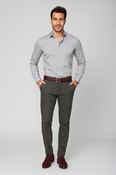 PANTALONE UOMO A&P BIANCHI SPIGATO MISTO LANA SLIM FIT ART. 03345