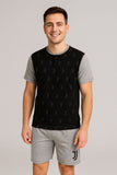 PIGIAMA CORTO UOMO RAGAZZO GIROCOLLO COTONE SQUADRA JUVENTUS ART. PGCJ3000