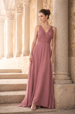 ABITO ELEGANTE ABBA CERIMONIA  VOILE SPACCO FASCIA ELASTICO CORPETTO ART 1465A