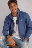 FELPA UOMO SCUOLA NAUTICA ITALIANA GARZATA ZIP TASCHE POLSINI FASCIA LOGO ART.162707