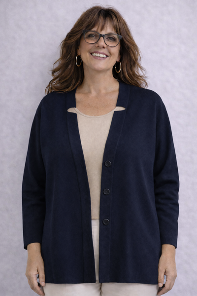 CARDIGAN DONNA CONFORMARO SILCO BOTTONI COLLETTO SPACCHETTI COMODO ART.561