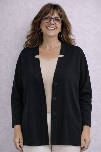 CARDIGAN DONNA CONFORMARO SILCO BOTTONI COLLETTO SPACCHETTI COMODO ART.561