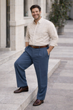 PANTALONE CLASSICO CONFORMATO UOMO MISTO LANA ZIP GANCIO MARCA A&P BIANCHI ART. 3710 400