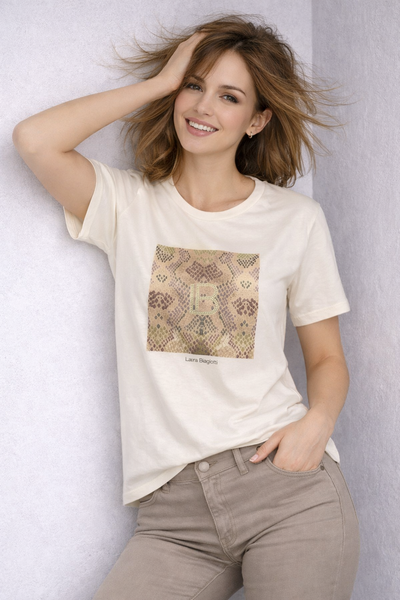 T-SHIRT DONNA LAURA BIAGIOTTI GIROCOLLO MEZZA MANICA STAMPA BRILLANTINI ART.26P1407