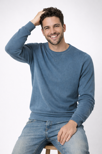 MAGLIONE UOMO RIFLE GIROCOLLO BASICO COTONE ART. RFTR522