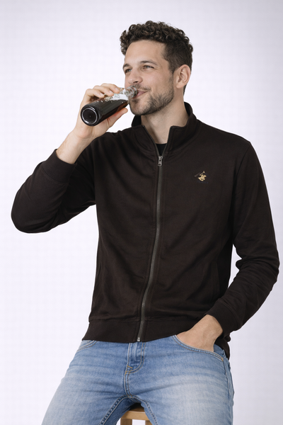 FELPA UOMO BEVERLY HILLS POLO CLUB FULL ZIP TASCHE COTONE GARZATO ART. F451860