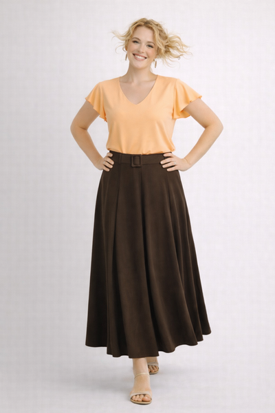 GONNA DONNA LAURA BIAGIOTTI LUNGA SVASATA ZIP PASSANTI CINTURA ART. LB26P1720