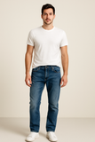 JEANS UOMO ZIP BOTTONE CINQUE TASCHE REGOLARE SCURO MARCA GAS ART. MORRIS A3076
