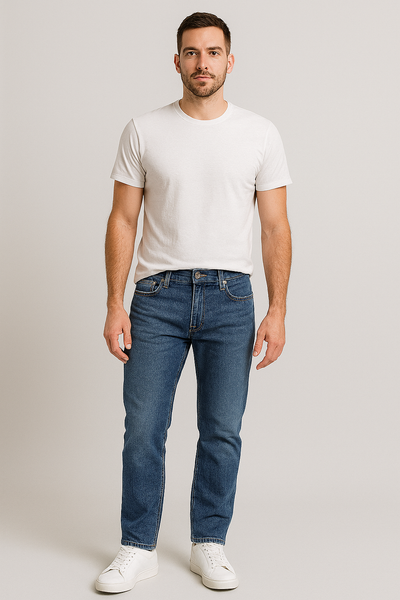 JEANS UOMO RAGAZZO CINQUE TASCHE STRAIGHT ZIP BOTTONE MARCA GAS ART. MORRIS WK83