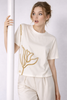 T-SHIRT RAGAZZA LAURA BIAGIOTTI GIROCOLLO MEZZA MANICA LAVORAZIONE TRAFORATA ART.26P1410