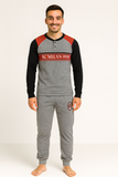 PIGIAMA UOMO TERMO COTONE LUNGO POLSINI LOGO SQUADRA MILAN ART.MI14131