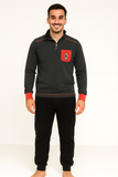 PIGIAMA TUTA UOMO RAGAZZO CALDO PILE POLSINI ZIP SQUADRA MILAN ART.MI14085