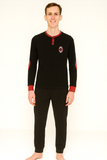 PIGIAMA UOMO TERMO COTONE SERAFINO LOGO SQUADRA MILAN POLSINI ART. MT101095