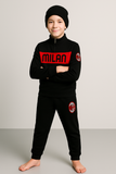 PIGIAMA TUTA TEMPO LIBERO BAMBINO RAGAZZO PILE CALDO MEZZA ZIP SQUADRA MILAN ART. P201030