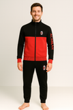TUTA COTONE FELPATO TEMPO LIBERO UOMO RAGAZZO ZIP SQUADRA MILAN ART. MF101085