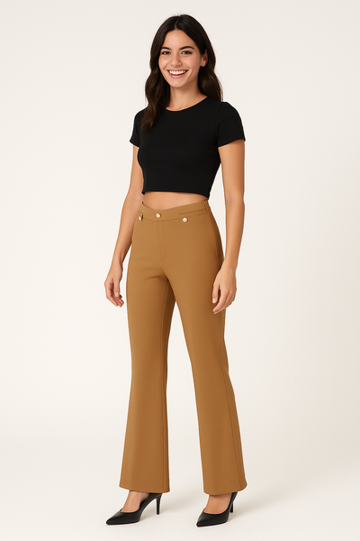 PANTALONI DONNA RAGAZZA JERSEY ELASTICO PALAZZO MARCA JENNIFER CLOSE ART. 1848