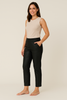 PANTALONE DONNA RAGAZZA ELASTICO ZIP TASCHE ECOPELLE JERSEY MARCA LAURA BIAGIOTTI ART. 511805