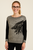MAGLIONE DONNA RAGAZZA BARCHETTA MELANGE FIORE MARCA GMV ART. DG734