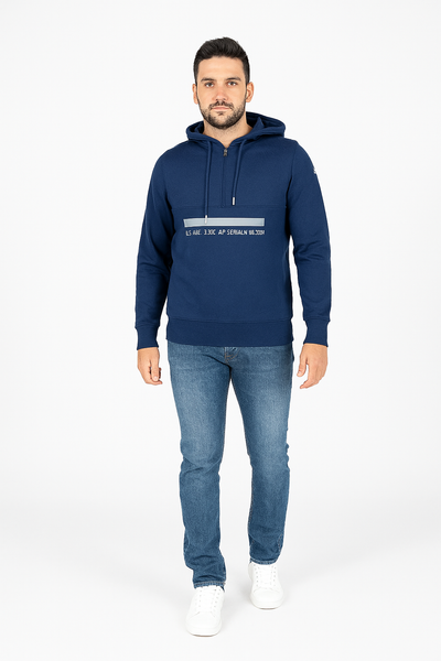 FELPA UOMO RAGAZZO CALDA CAPUCCIO TASCONE POLSI MARCA AVIREX ART. AX0563