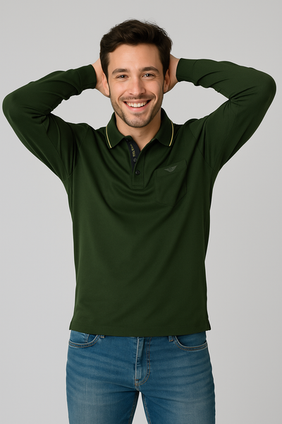 POLO UOMO IL GRANCHIO MANICA LUNGA CALDO COTONE TASCHINO ART. 53MGR112