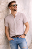 CAMICIA UOMO LOSAN MANICA CORTA COREANA TASCHINO LINO COTONE ART. LMNAP0102-26012