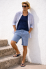 SHORTS JEANS UOMO TIFFOSI ELASTICO COULISSE TASCHE ART. 10064671