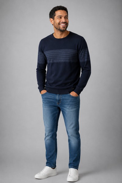 MAGLIONE UOMO GIROCOLLO COTONE E LINO MARCA URBAN RING ART. UR90025
