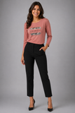 T-SHIRT DONNA GIROCOLLO MANICA LUNGA STAMPA MARCA COVERI ART.DT3235