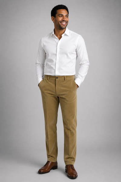 PANTALONI UOMO RAGAZZO VELLUTO ELASTICIZZATO CLSASSICO MARCA A&P BIANCHI ART. 342