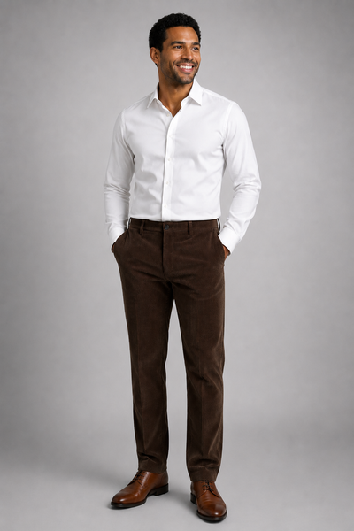 PANTALONI UOMO RAGAZZO VELLUTO ELASTICIZZATO CLSASSICO MARCA A&P BIANCHI ART. 342