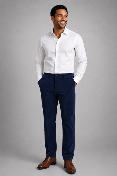 PANTALONI UOMO RAGAZZO VELLUTO ELASTICIZZATO CLSASSICO MARCA A&P BIANCHI ART. 342