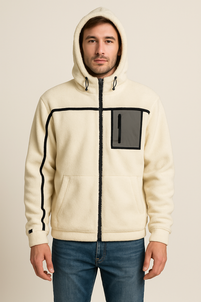 FELPA UOMO ZIP CAPPUCCIO POLSINI TASCHE MARCA BUILDING-91 ART. M0501