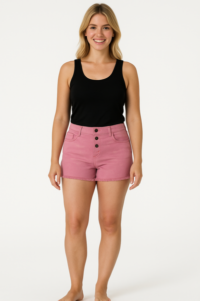 SHORT DONNA BOTTONI CINQUE TASCHE SFRANGIATI MARCA LOSAN ART. 31E-9003AL