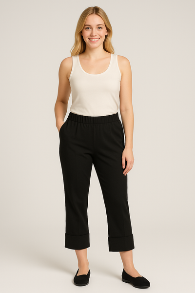 PANTALONE DONNA ELASTICO RISVOLTO TASCHE MARCA ISTINTI ART.31667