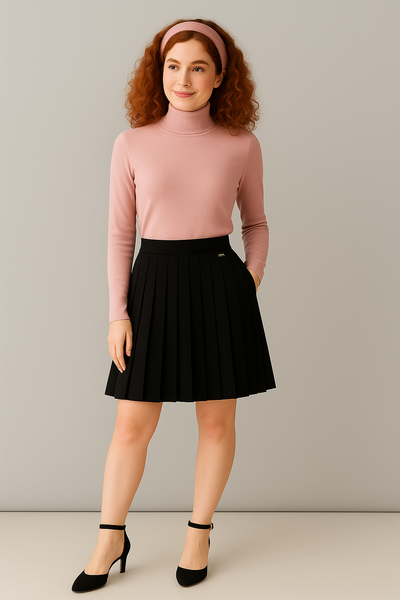 GONNA DONNA GRIFFAI CORTA SVASATA PLISSE MAGLIA ELASTICO ART. 5570